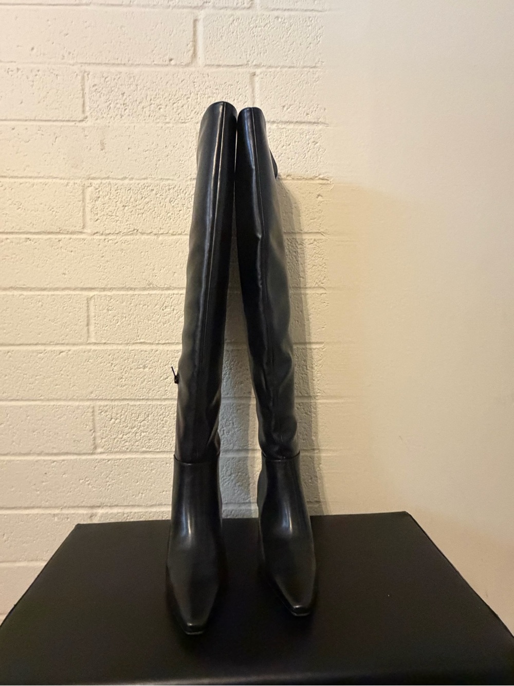 INC International Concepts Black Over-the-Knee Pointed-Toe Stiletto Boots - Picture 3 of 5